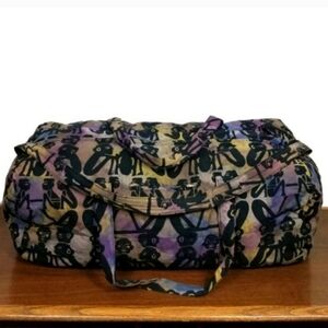 Vintage 90s Flamingo's Fit To Be Tied Batik Print Tie Dye Oversized Duffle Bag